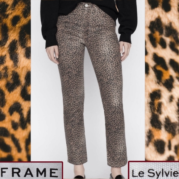Hi-Rise Slender Straight Fit Leopard Print Jeans🪞